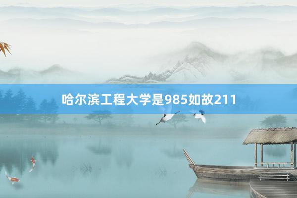 哈尔滨工程大学是985如故211